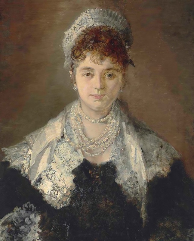 Hans Makart - Portrait Of A Lady, Possibly Johanna (Hanna) Elisabeth Maria Von Klinkosch, Princess Aloys Of Liechtenstein