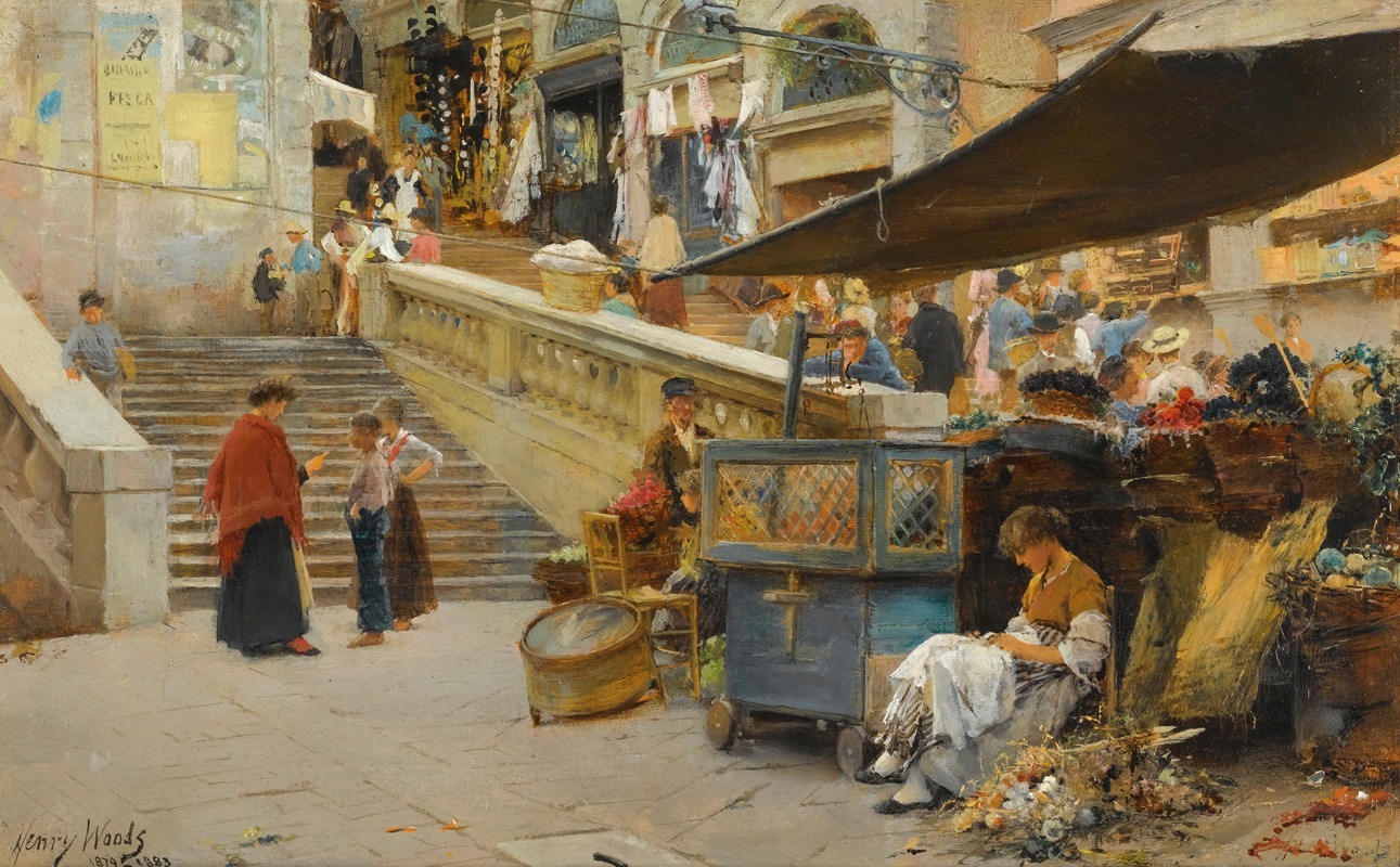 Henry Woods - On The Steps Of The Rialto, Venice