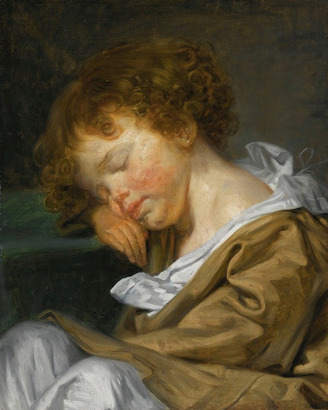 Jean-Baptiste Greuze - A Boy Asleep On A Table