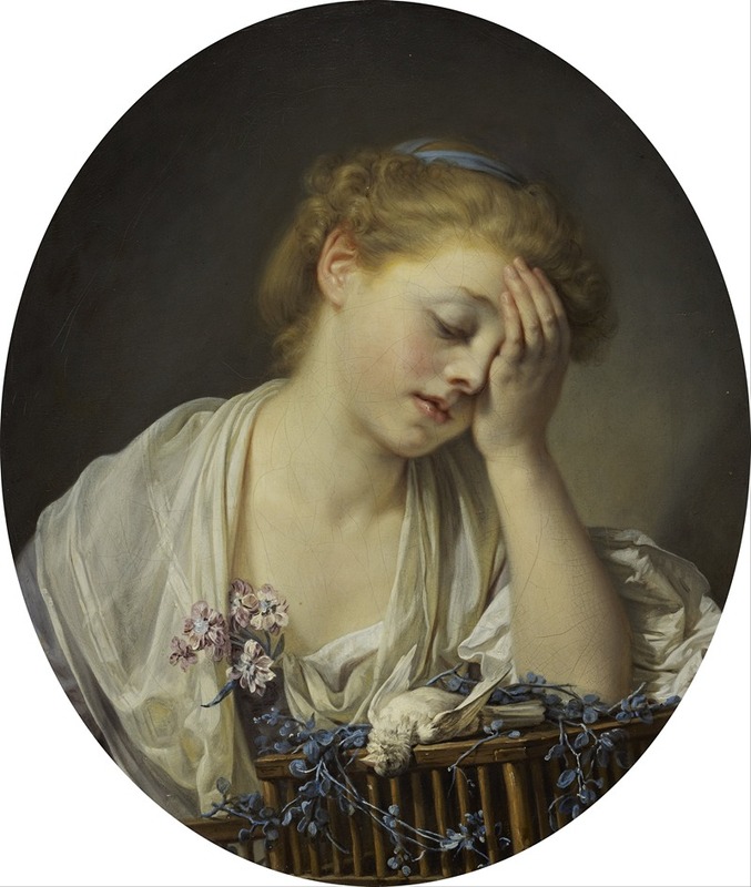 Jean-Baptiste Greuze - A Girl With A Dead Canary