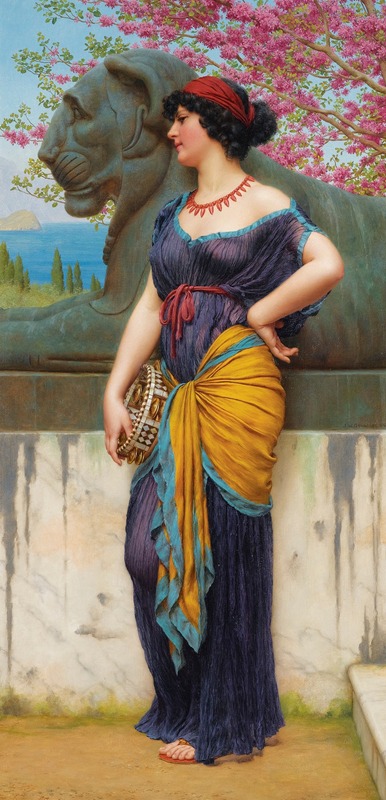 John William Godward - In The Grove Of The Temple Of Isis