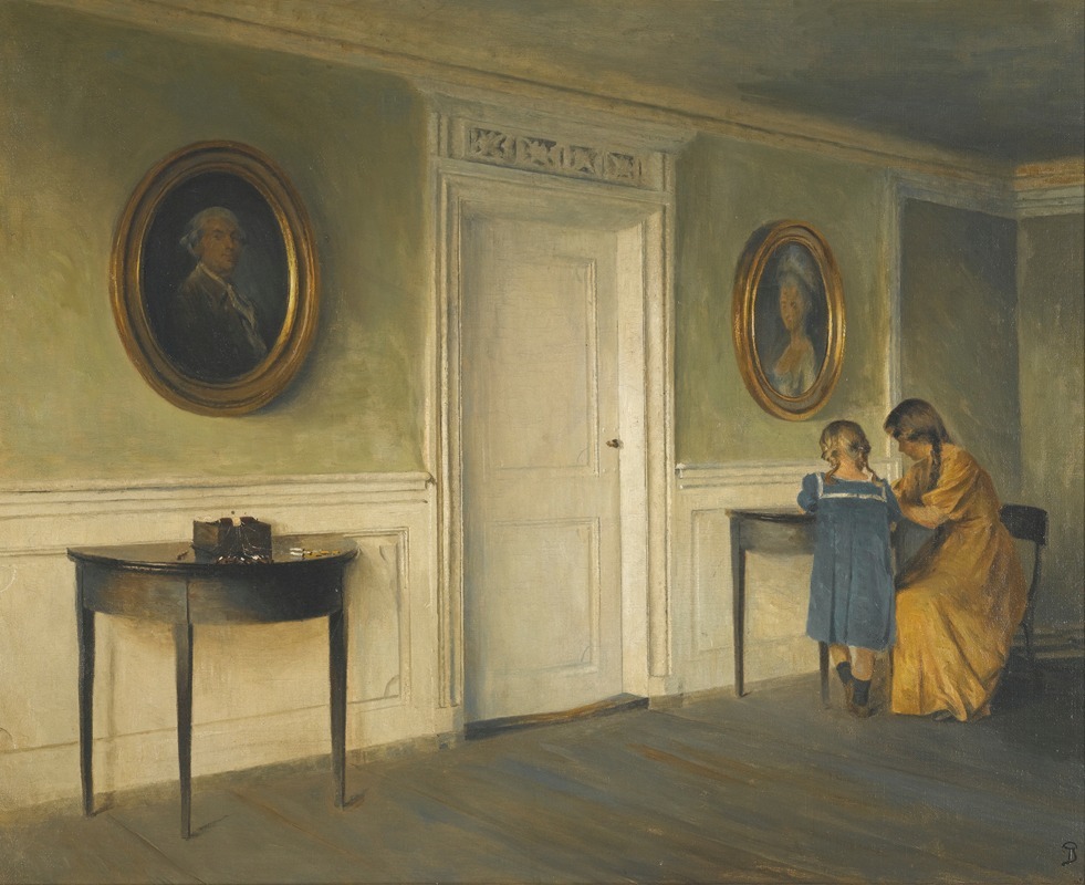 Peter Ilsted - The Artist’s Daughters In An Interior