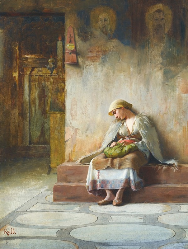 Theodoros Ralli - Young Girl Sleeping In A Church