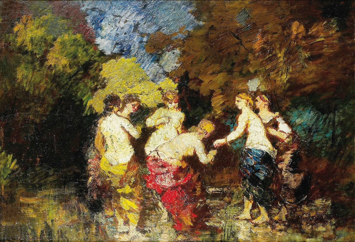 Adolphe Monticelli - Six Bathers