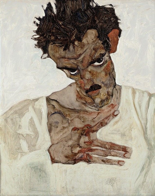Egon Schiele - Self-Portrait With Lowered Head