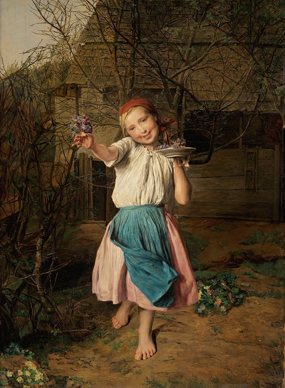 Ferdinand Georg Waldmüller - Das Veilchenmädchen (The Violet Girl)