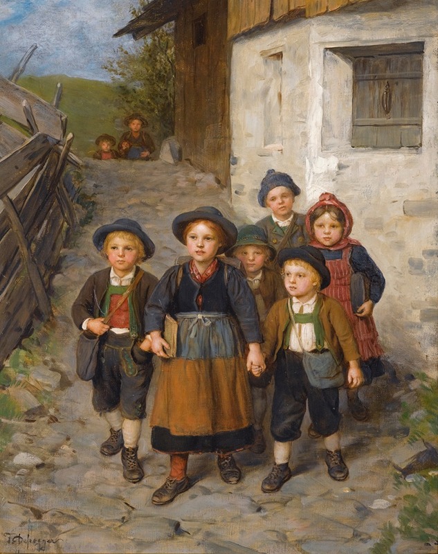 Franz von Defregger - Auf Dem Schulweg (Going To School)