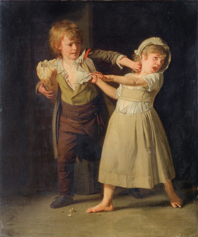 Henri-Pierre Danloux - Two Children Fighting Over A Piece Of Bread