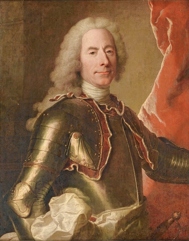Hyacinthe Rigaud - Portrait Of A Man Wearing An Armor