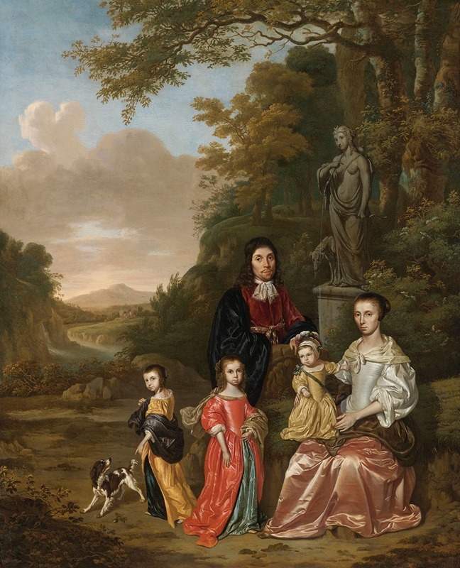 Johan le Ducq - A Group Portrait Of The Loth Family In A Landscape
