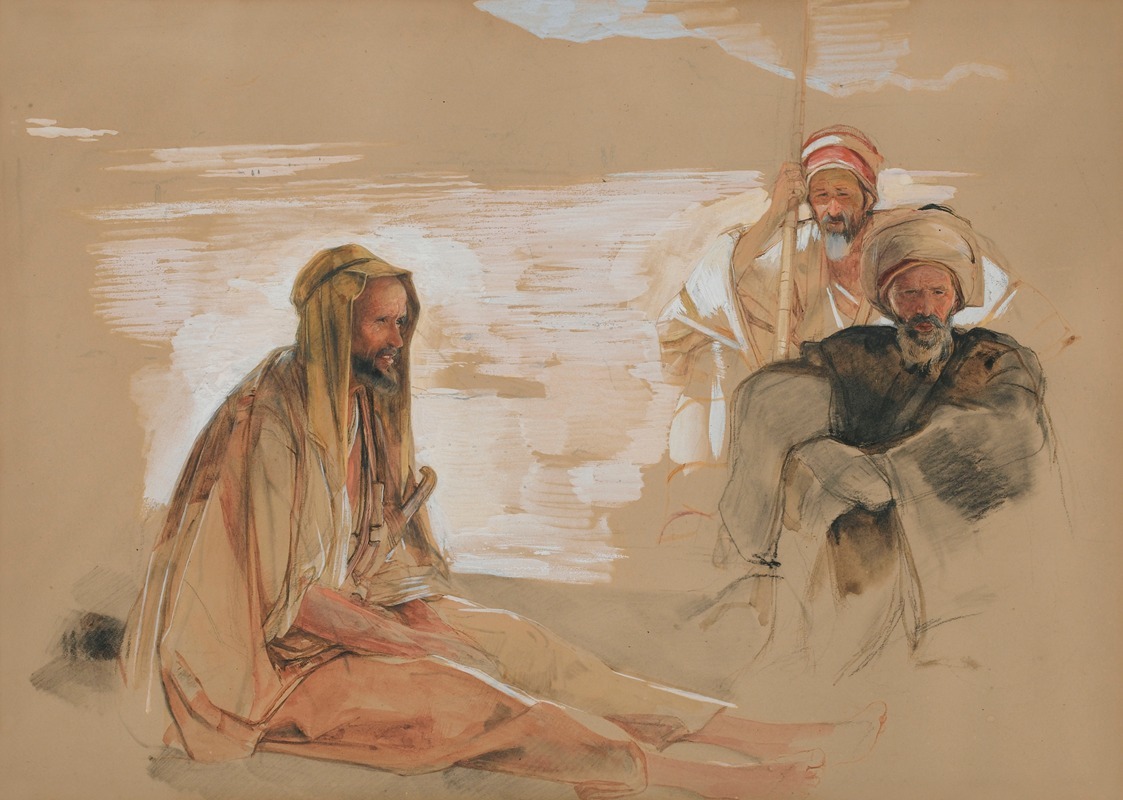 John Frederick Lewis - Study Of Three Arabs