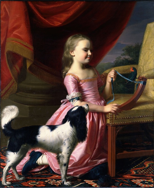 John Singleton Copley - Young Lady With A Bird And A Dog