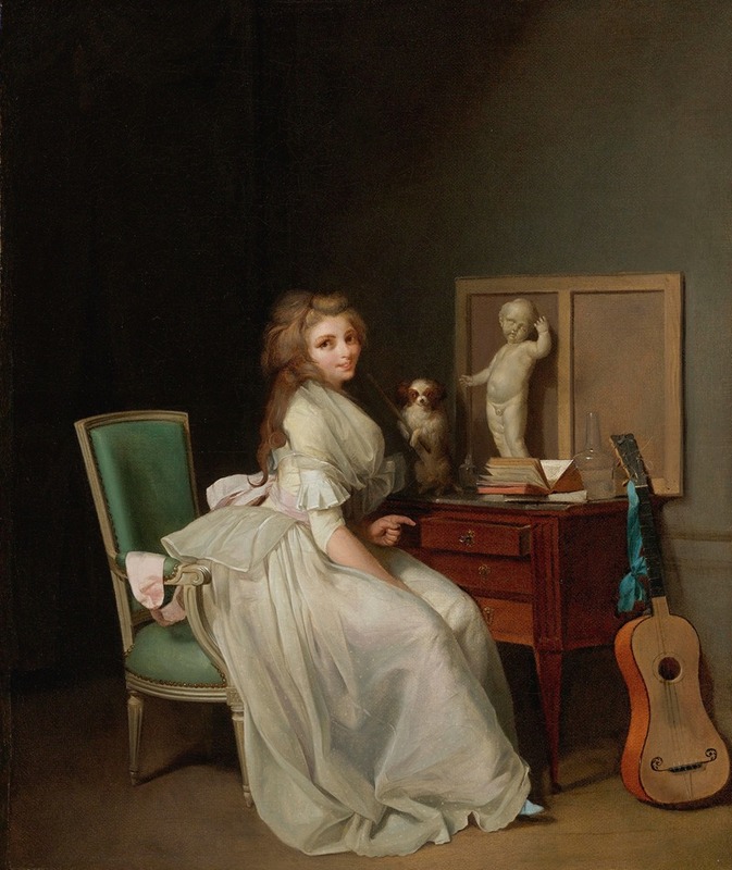 Louis Léopold Boilly - Lady In A White Dress Seated At Her Desk
