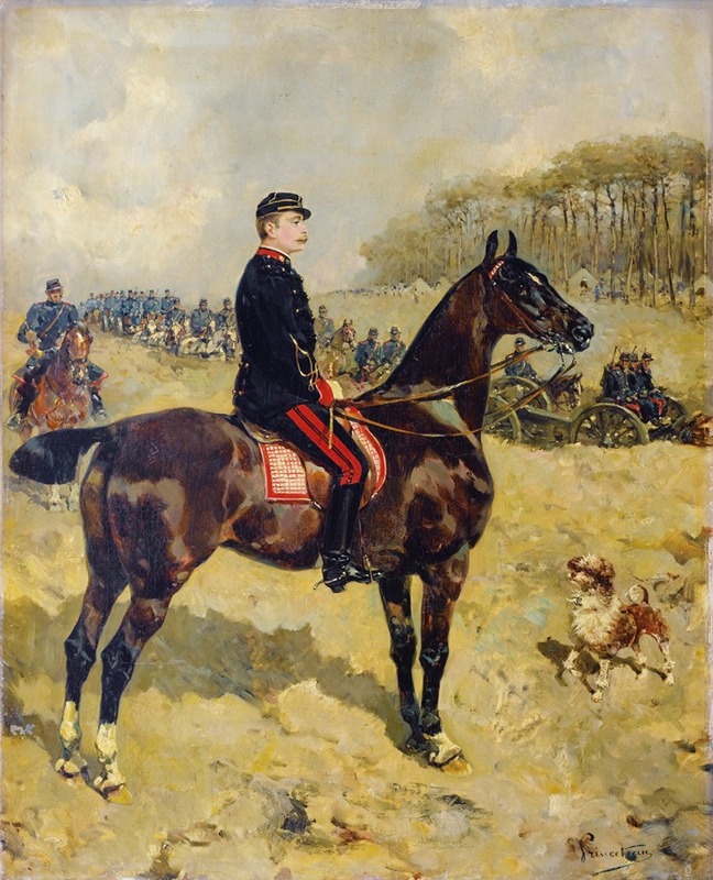 René Princeteau - The Major Jules Tardiveau During An Inspection