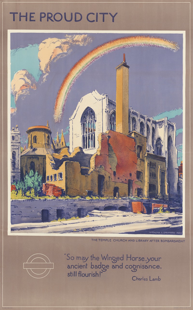 Walter E. Spradberry - The Proud City – The Temple Church and Library After Bombardment