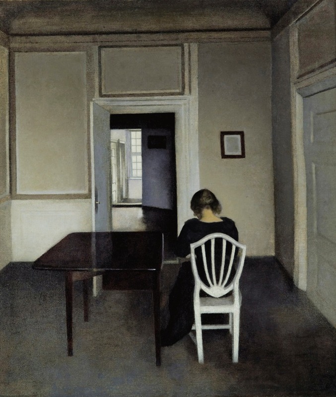 Vilhelm Hammershøi - Interior With Ida in A White Chair
