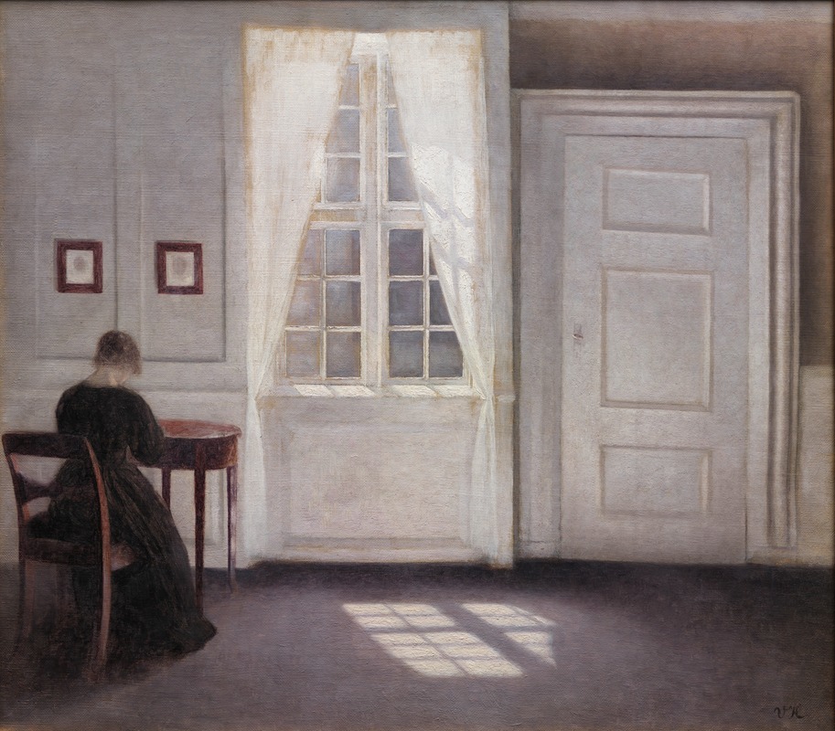 Vilhelm Hammershøi - A Room In The Artist’s Home In Strandgade, Copenhagen, With The Artist’s Wife