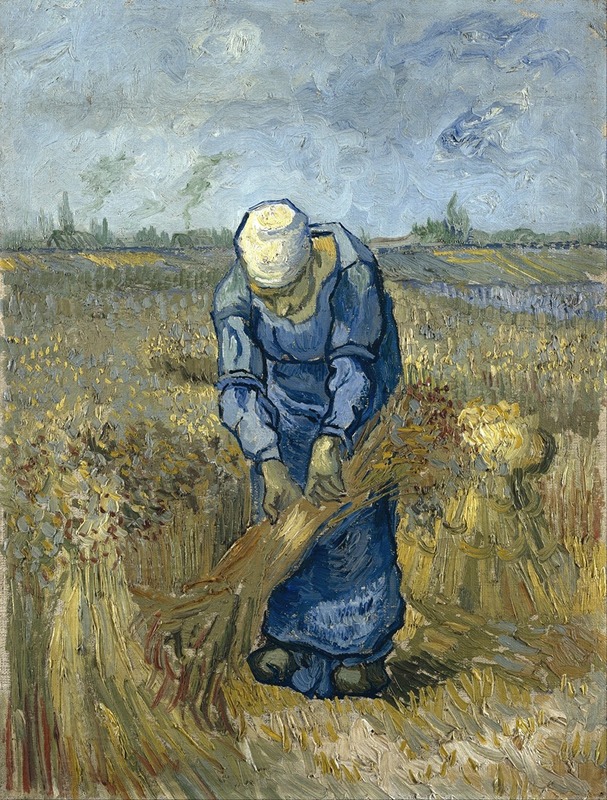 Vincent van Gogh - Peasant Woman Binding Sheaves (After Millet)
