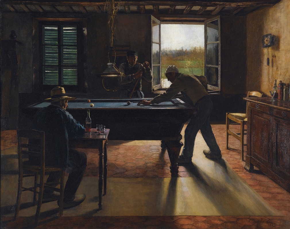 William Henry Bartlett - A Game Of Billiards