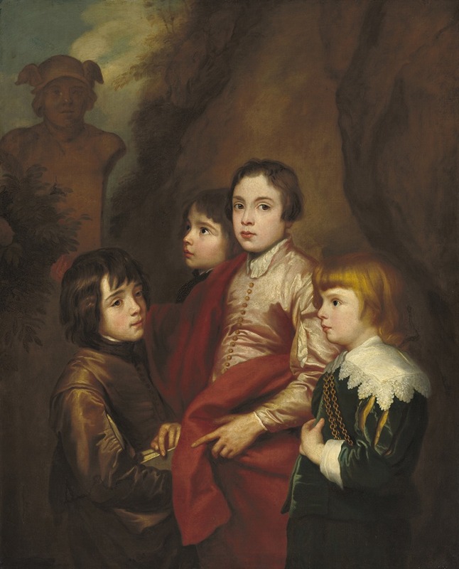 Follower of Anthony van Dyck - Group of Four Boys