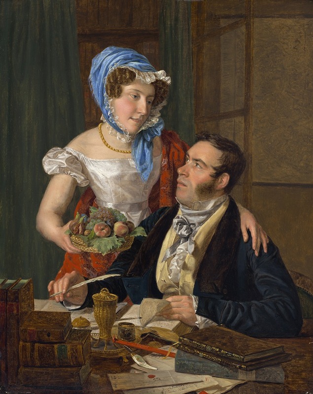 Ferdinand Georg Waldmüller - The Cartographer Professor Josef Jüttner and His Wife