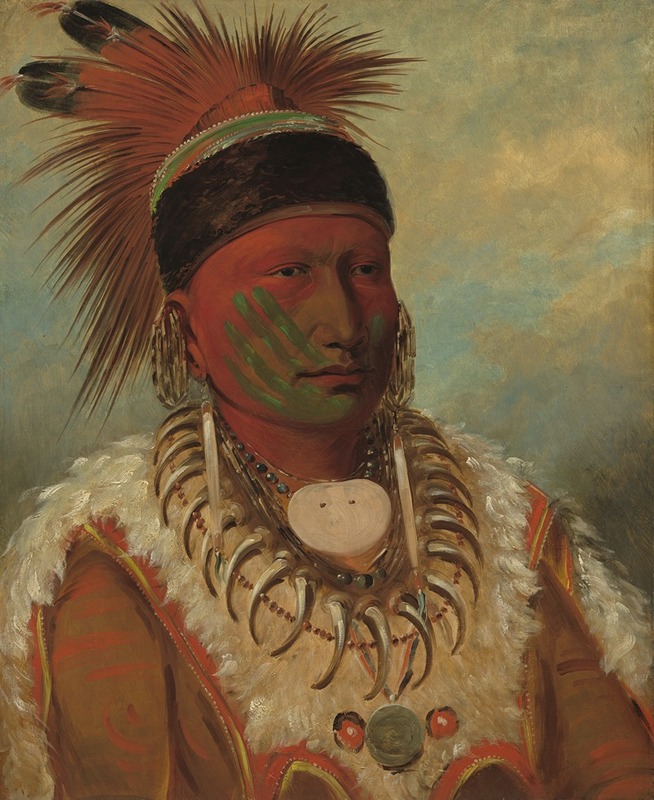 George Catlin - The White Cloud, Head Chief of the Iowas