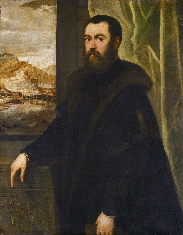 Jacopo Tintoretto - Portrait of a Man with a Landscape View