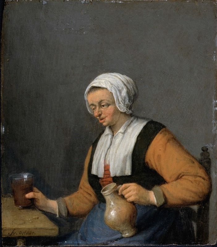 Adriaen van Ostade - A Woman with a Beer-jug