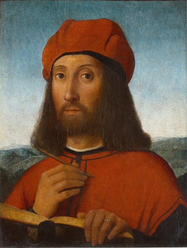 Antonio De Saliba - Portrait of a Man with Red Beret and Book