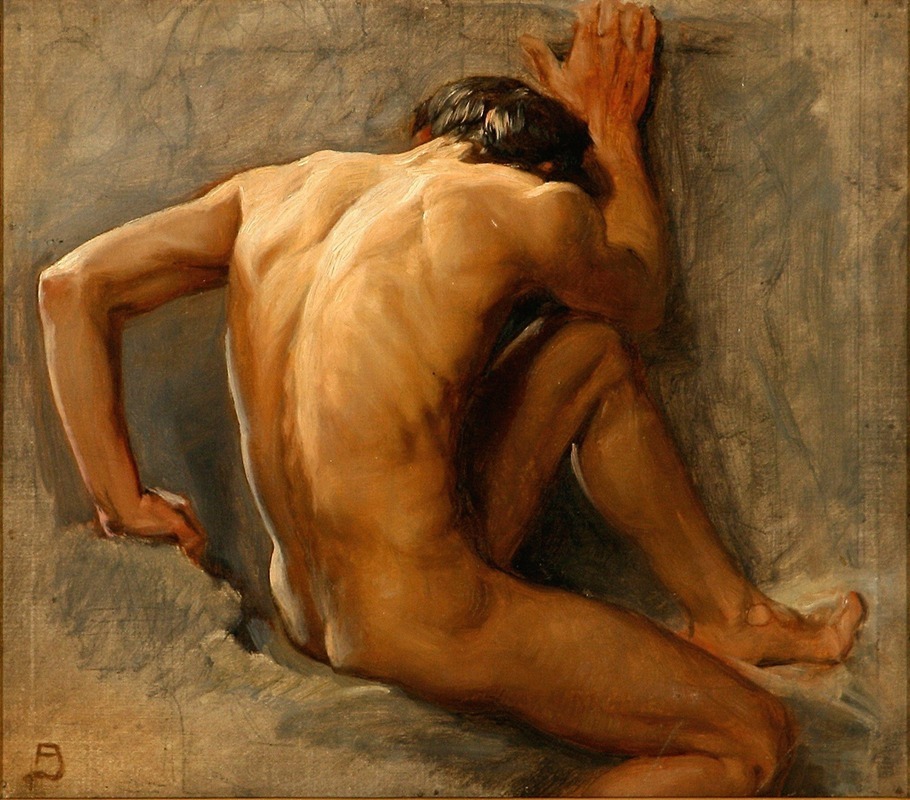 August Andreas Jerndorff - Studie af en nøgen mand