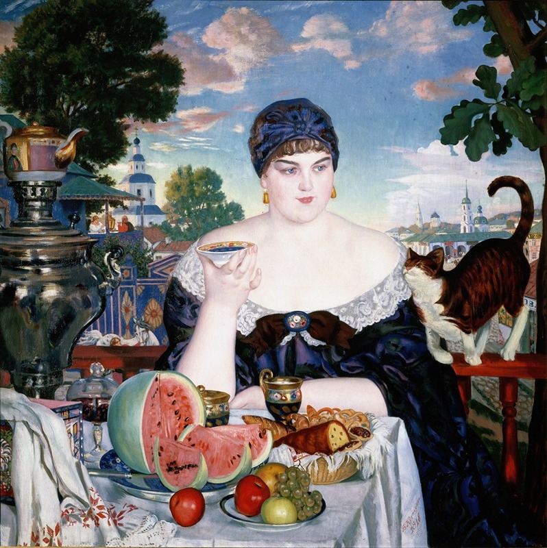 Boris Kustodiev - Merchant’s Wife at Tea