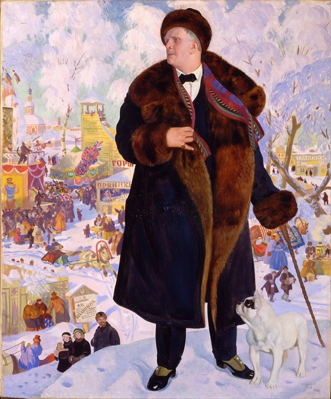 Boris Kustodiev - Portrait of Fyodor Chaliapin
