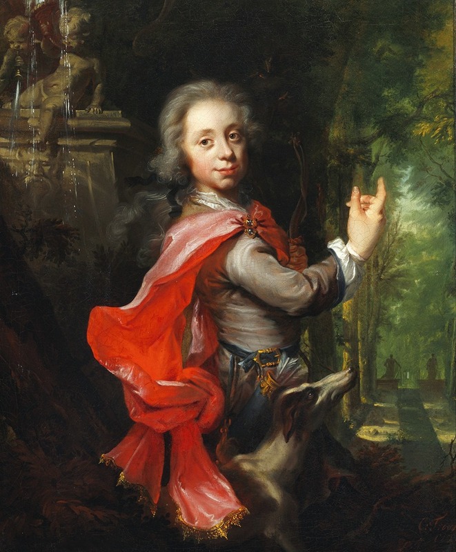 Cornelis Troost - Portræt af en dreng i en park