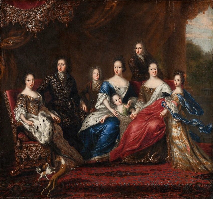 David Klöcker Ehrenstrahl - Charles XI’s family with relatives from the duchy Holstein-Gottorp