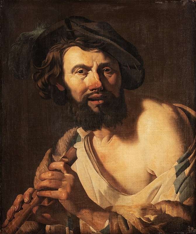 Dirck Van Baburen - Man with a flute