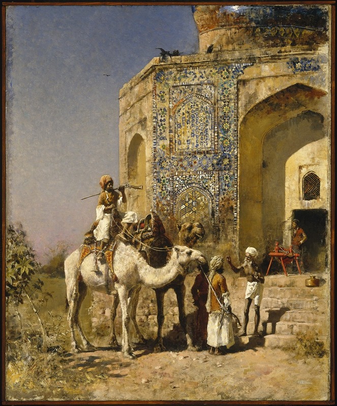 Edwin Lord Weeks - The Old Blue-Tiled Mosque Outside of Delhi, India