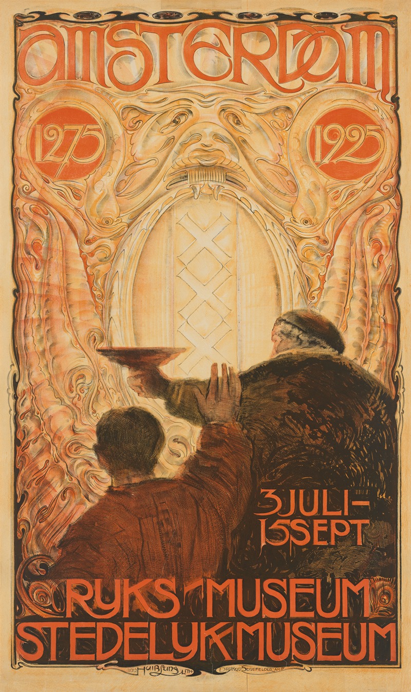 Huib Luns - Affiche voor de tentoonstelling Amsterdam 1275-1925