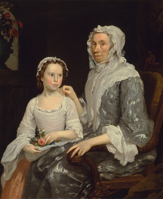 George Beare - Portrait of an Elderly Lady and a Girl