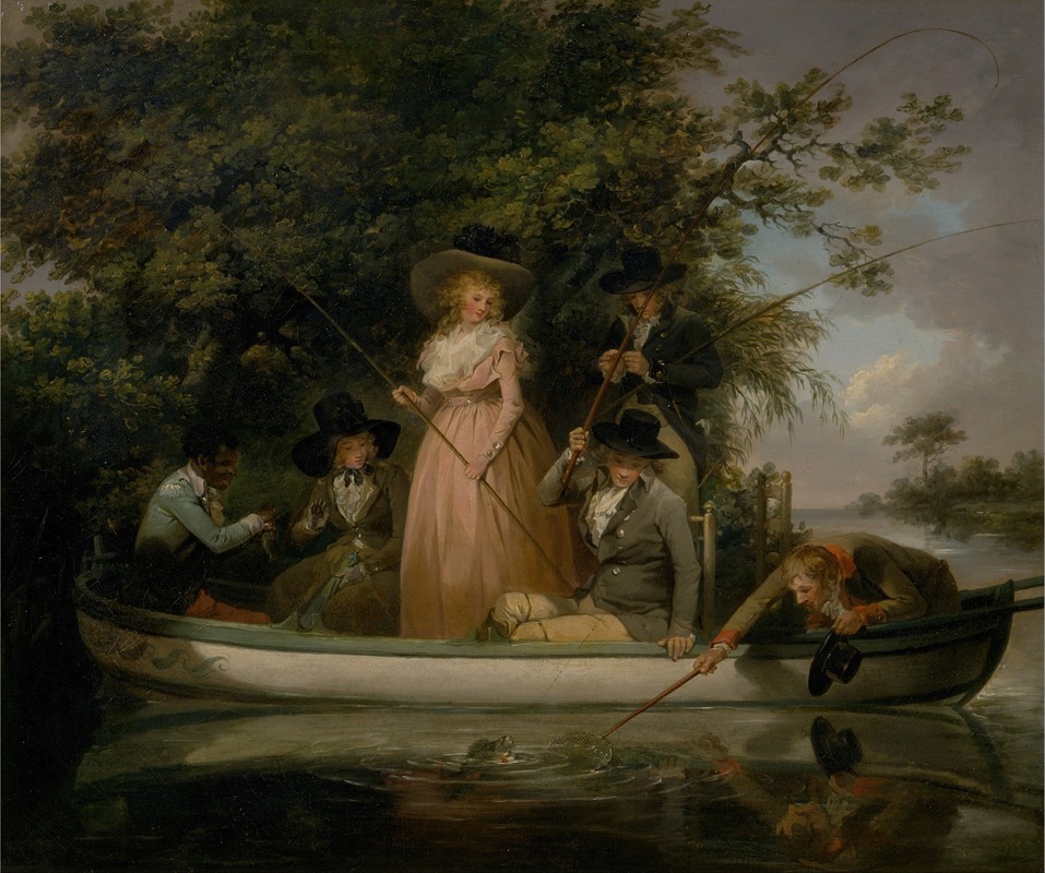 George Morland - A Party Angling