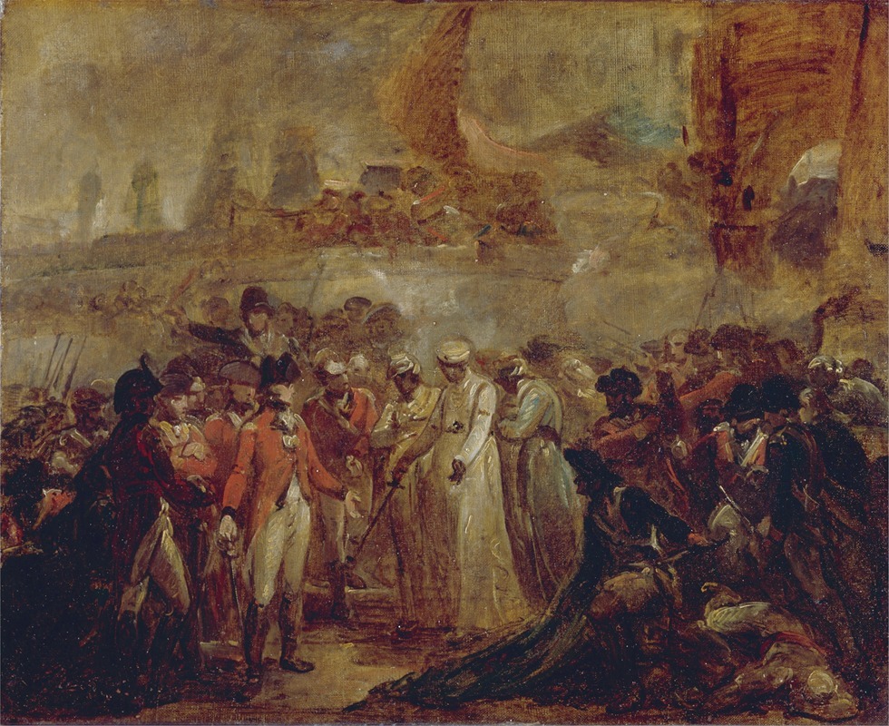 Henry Singleton - The Surrender of the Two Sons of Tipu Sahib, Sultan of Mysore, to Sir David Baird