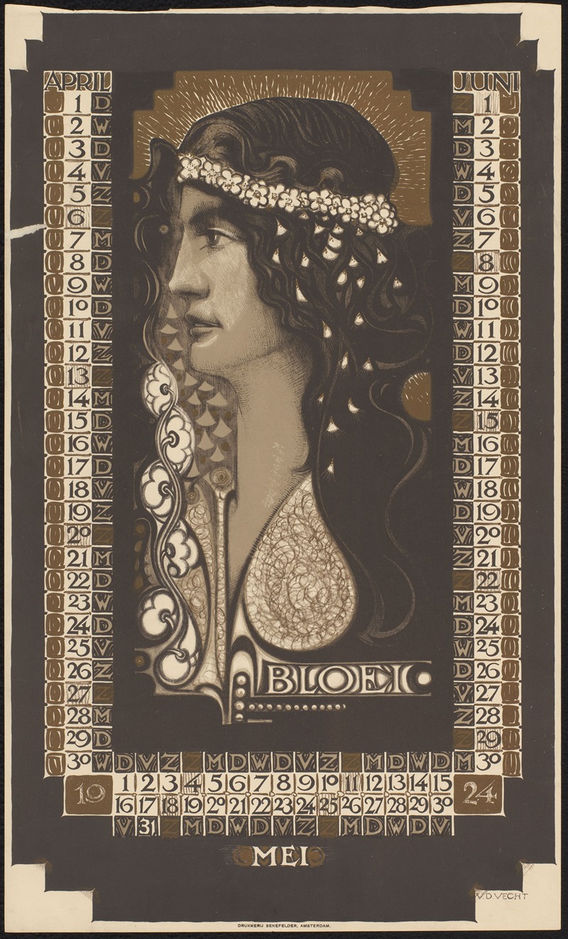 Nicolaas van de Vecht - Kalenderblad voor april tot en met juni 1924