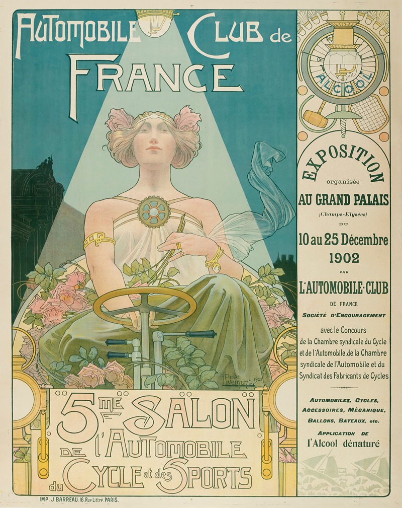 Automobile Club de France. 5me Salon by Henri Privat-Livemont - Artvee