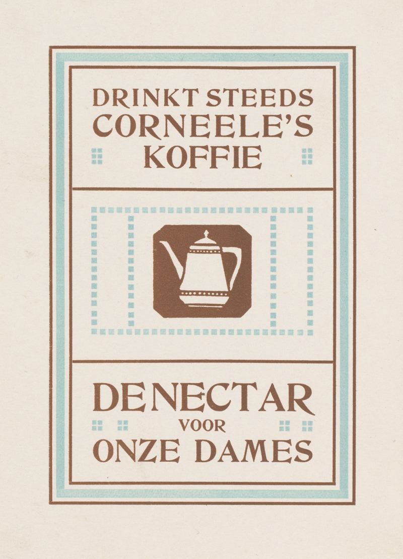 Reinier Willem Petrus de Vries - Advertentie voor Corneele’s koffie