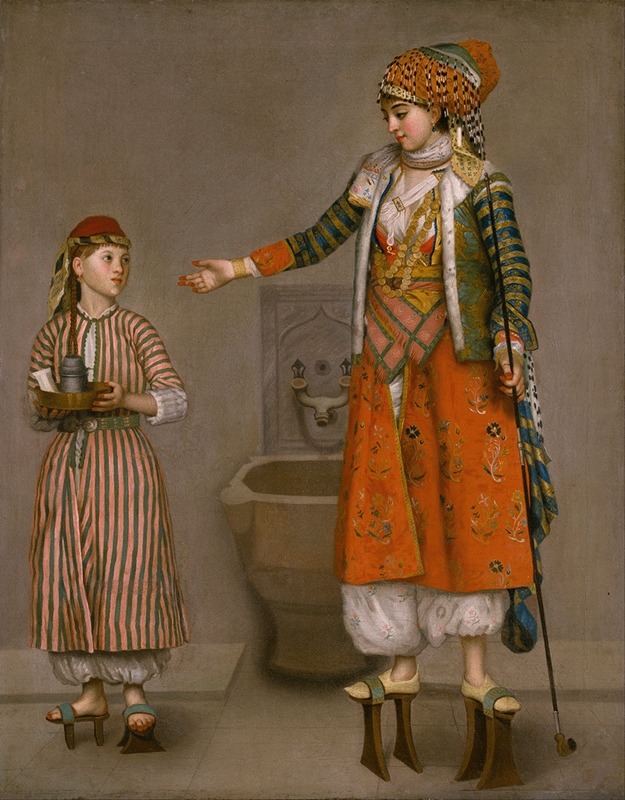 Jean-Etienne Liotard - A Lady in Turkish Dress and Her Servant