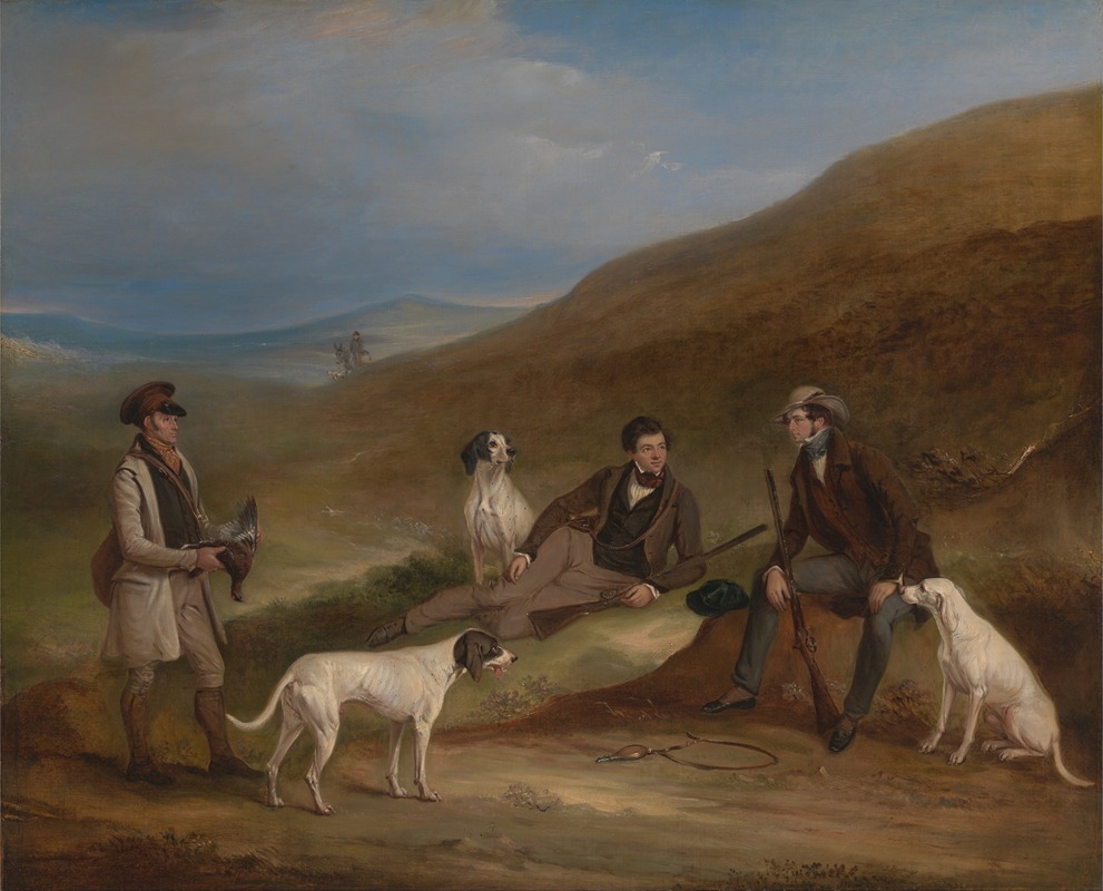 John Ferneley - Edward Horner Reynard and his Brother George Grouse-Shooting At Middlesmoor, Yorkshire, with Their G…