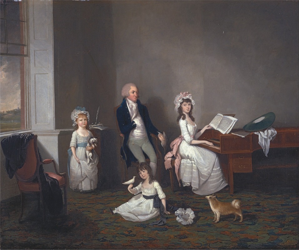 John Greenwood - John Richard Comyns of Hylands, Essex, with His Daughters