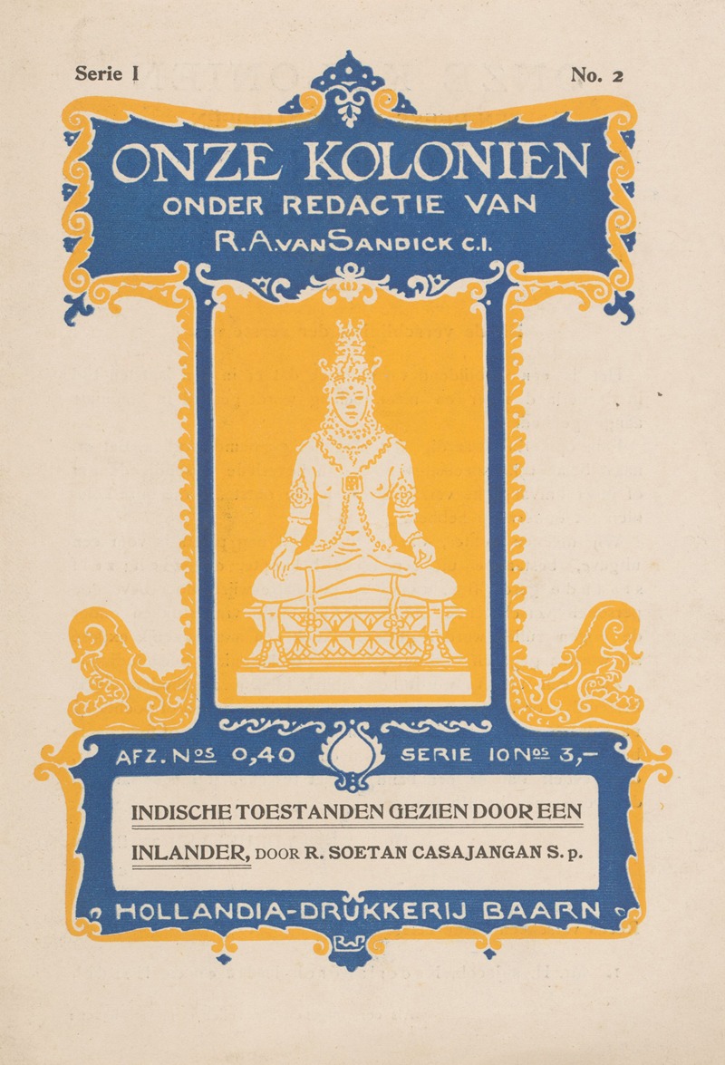 Reinier Willem Petrus de Vries - Prospectus van de ‘Onze koloniën’ reeks van Hollandia-drukkerij te Baarn