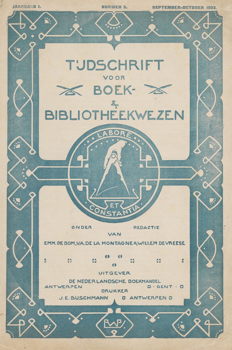 Reinier Willem Petrus de Vries - Tijdschrift voor boek- en bibliotheekwezen, september-october 1903