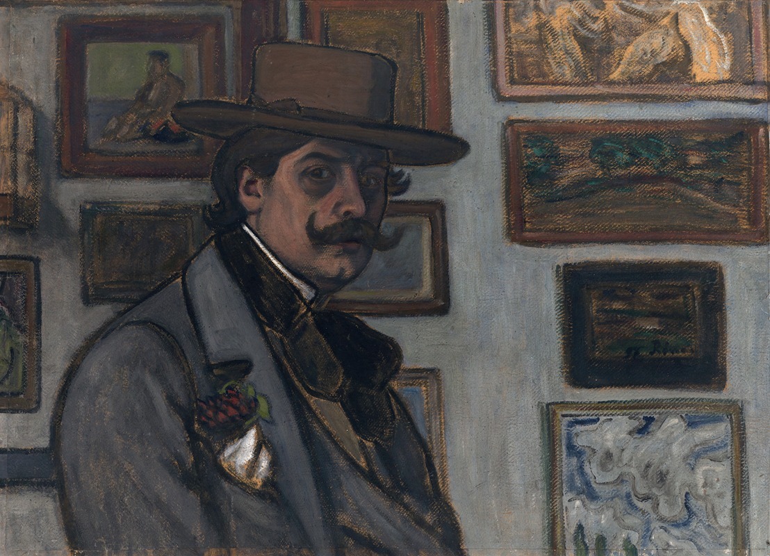 József Rippl-Rónai - Self-Portrait in a brown hat