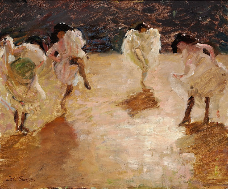 Julius Paulsen - Young women dancing the cancan, Paris